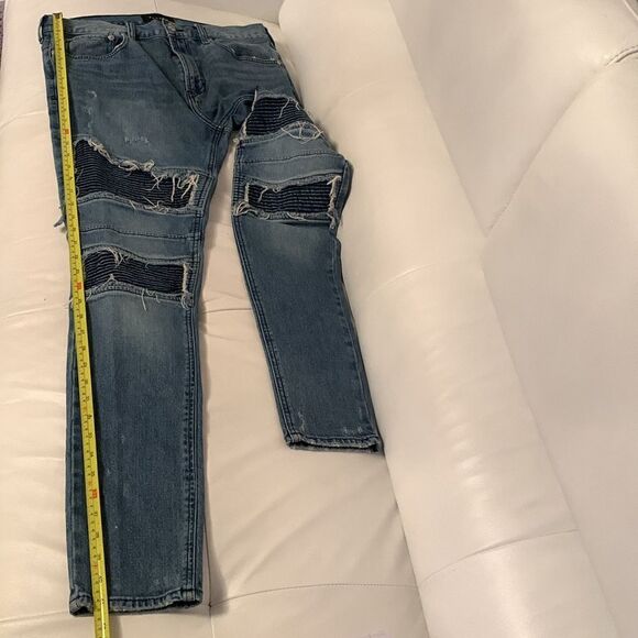 Men’s PacSun Stacked Skinny Motorcycle’s Jeans Denim Size 34/32 - Picture 5 of 10